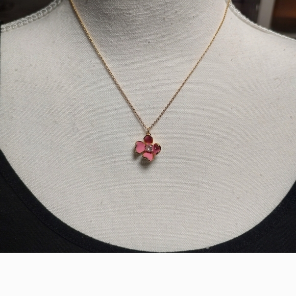 Kate Spade Gold and Pink Floral Necklace - Picture 3 of 6